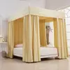 Cortina de Cama Opaca para Dormitorio del Hogar, Mosquitero de Tres Puertas de Pie, Dosel de Cama Opaco Estilo Princesa de Palacio, a Prueba de Mosquitos para Viviendas de Alquiler