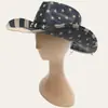 Comercio Exterior Estrella Sombrero de Paja Nuevo de Vaquero Occidental para Hombre y Mujer Rayas de Estrella Protector Solar para Exteriores Sombrero de Protección Solar Sombrero Jazz Venta al por Mayor