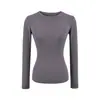 Camiseta Feminina Estilo Francês Slim Fit Picante de Manga Longa para Outono, Top Interno Afinando a Cintura Ampulheta, Camisa Base de Cor Sólida