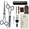 Tesoura de barbeiro com parafuso azul tesoura de dentes finos kit para salão de beleza em casa fornecimento direto de fabricantes de ferramentas atacado tesoura de corte