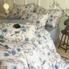 Conjunto de quatro peças com estampa digital em algodão 100% de fibra longa de Xinjiang, capa de edredom impressa de alta qualidade em algodão puro, lençol e conjunto de cama