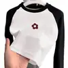 Camiseta de Manga Larga Patchwork para Niña, Capa Base de Forro Polar Otoño Invierno, Nueva, Elegante, Ropa Interior para Bebé, Cuello Redondo, Top Versátil, de Moda