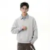 Sudadera falsa de dos piezas con cuello camisero para hombre, primavera y otoño, marca de tendencia estilo americano, corte holgado, polo de estudiante, top de retazos, chaqueta casual