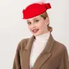 Sombreros de Otoño e Invierno para Mujer, Sombreros de Fieltro Cálidos de Alta Gama, Sombreros de Azafata Estilo Británico, Para Circunferencia de Cabeza Grande, Sombreros Jazz Pequeños