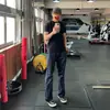 Calça de Fitness Xadrez Estilo Americano para Homens, Calça Esportiva Fina de Secagem Rápida para o Verão, Calça Casual Reta com Barra Flare Cleanfit