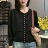 Moda Otoño 2026 Nuevo Cardigan de Punto de Colores con Botones para Mujer Suéter Abrigo Holgado Adelgazante de Cuello Redondo para Mujer