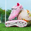 Novos tênis de futebol infantis com velcro para meninos, adolescentes e estudantes, travas TF, travas longas AG, calçados esportivos para competição e treinamento