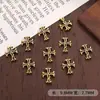 Accesorios de arte para uñas transfronterizos, cruz de estilo oscuro, joyería de aleación retro de moda, nuevas decoraciones metálicas para arte de uñas