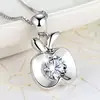 Joyería Minimalista de Moda con Circonita al por Mayor Collar Coreano de Moda de Cuatro Hojas para Mujer Colgante de Manzana Colgante Único Cadena para Clavícula de Copo de Nieve