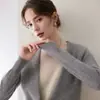 Cárdigan de cachemira de estilo Old Money, cuello redondo, bloques de color, aspecto de dos piezas, suéter de punto suelto para mujer, jersey de otoño/invierno