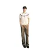 Camiseta de Punto de Manga Corta con Diseño Jacquard Fair Isle Estilo Old Money Cuello Redondo para Hombre, Ropa de Verano con un Toque de Lujo, Top de Media Manga
