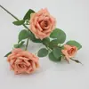 Rosa Simulação Haste Única Multi-cabeça Toque Real Rosa Casamento Flor Simulação Ornamento Sala de Estar Fotografia Flor Artificial Flor de Seda Atacado
