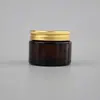 Tarro de Crema de Vidrio Marrón en Stock con Tapa de Aluminio de Borde Enrollado, Tarro de Vidrio Cosmético de Boca Ancha de 50g, Tarro para Velas de 30g, Botella Rellenable