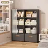 Armario sencillo con cortina, estantería de almacenamiento multicapa, mueble librero para el hogar, armario de almacenamiento, librería multifuncional