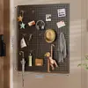 Estantería de Tablero Perforado para Uso Doméstico, Estantería Multifuncional de Exhibición y Almacenamiento para Detrás de la Puerta de Entrada, Organizador de Almacenamiento y Colocación de Ropa Montado en la Pared