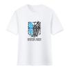 O Ataque do Gigante T-shirt Animação Em Torno Masculino e Feminino Casal Estudante Manga Curta Soldado Bidimensional Longo Allen Algodão T-shirt Manga Curta