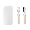 Colher de silicone com cabo para crianças, conjunto criativo e fofo de colher e garfo para crianças, talheres de silicone para bebês e colher para suplemento alimentar