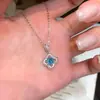 Collar de trébol de cuatro hojas con incrustaciones de diamantes en plata de ley S925 para mujer, estilo japonés, diseño de nicho de alta gama, cadena para la clavícula, popular en Xiaohongshu