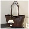 Bolsa de Ombro Bolsa Tote Grande Capacidade Bolsa Feminina Nova Texturizada 2024 Retro Outono e Inverno Viajante Portátil