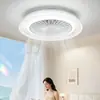 Luz de ventilador de techo inteligente moderna minimalista transfronteriza para dormitorio y sala de estar, lámpara de techo con ventilador LED para comedor
