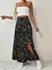2026 Europeu e Americano Transfronteiriço Verão Novo Amazon Resort Direcional Moda Casual Estampa Floral Saia Longa com Fenda