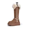 Botas de nieve engrosadas, botas largas casuales de invierno 2026, con hebilla de cinturón, cómodas y cálidas, con forro de felpa, suela gruesa y diseño de caña alta.