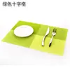 Mantel de Bloques de Color Sencillo Aislamiento Térmico Estilo Europeo PVC Mantel de Mesa Sin Lavado Plato Tazón Plato Comida Occidental Mantel 2*1