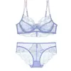 Novo sutiã de renda ultrafino europeu e americano, faz seios grandes parecerem menores, conjunto de lingerie feminina sexy color-blocking, conjunto de sutiã plus size