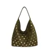Bolso de mano retro de gamuza para otoño/invierno 2026, gran capacidad, bolso de axila, de alta gama, ligero y elegante bolso de hombro tipo tote
