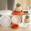 Molde para Posavasos Redondo con Drenaje para Maceta de Yeso Flor de Yeso Bandeja de Drenaje Base de Velas Resina de Goteo de Cristal Longitudinal DIY