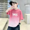 Camiseta de Manga Corta para Niños 2026 Verano Nuevo Estilo Camisetas Finas para Niños Ropa Casual Simple de Algodón Puro para Niños Grandes