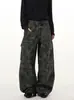 Jeans Scimitar Design de Nicho Retro Americano para Homens e Mulheres Calças Cargo Camufladas de Perna Larga Soltas Tendência Casal