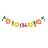 Floresta Tropical Flamingo Bandeira Tecido Não Tecido Abacaxi Cacto Bandeirola de Aniversário Férias Havaianas Tema Atacado