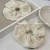 Tejido bordado de algodón y lino de alta calidad al estilo coreano, anillo para el cabello de intestino grueso, cuerda para el cabello de color crema con temperamento, exquisita y elegante cuerda para la cabeza, flor para la cabeza