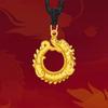 Collar con colgante de botón de la paz con forma de dragón dorado, bolsa de oro, pie de oro y plata, año de cumpleaños 2024, regalo de cumpleaños para novia