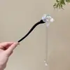 Horquilla de Aleación con Estilo Antiguo para Mujer, Horquilla de Alta Gama Estilo Chino Nuevo, Horquilla Versátil con Borla, Accesorio para el Cabello Retro para Moño en la Parte Posterior de la Cabeza