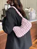 Estilo Coreano Sencillo Puf Color Caramelo para Mujer Bolso de Axila Francés Burbuja de Nube Plisado Hermoso Bolso de Hombro para Viajar