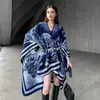 Nuevos Chalecos de Punto Cálidos Europeos y Americanos para Otoño e Invierno, Ponchos Geométricos Divididos Tejidos de Venta Caliente Transfronteriza, Bufandas al por Mayor de Fábrica