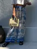 2025 Aliexpress Nova Moda Feminina Transfronteiriça Estilo Étnico Boêmio Férias Casual Calças de Perna Larga