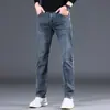 Jeans para Hombre de Primavera y Verano Corte Delgado Pierna Recta Versátiles Elásticos Modernos Populares Pantalones Largos Casuales con Estilo Versátiles para Hombre
