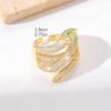 Anillo Transfronterizo con Forma de Serpiente para Mujer Lleno de Diamantes Nicho Elegante Anillo Abierto para el Dedo Índice Lujo Accesible Popular Anillo Trendy Exquisito