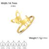 Anillo de cachorro Chihuahua para hombres y mujeres acero inoxidable hueco perro cachorro animal mascota anillo joyería de moda regalo
