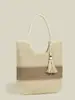 Bolso Tote 2025 Nueva Moda Bolso Tejido para Mujer Bolso de Hombro Francés Bolso Casual Simple Hecho a Mano para Mujer