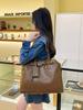Bolso Tote de Piel Suave de Alta Gama de Gran Capacidad Bolso de Axila para Mujer 2025 Nueva Moda Retro Cerradura Hombro Bolso Grande de Moda