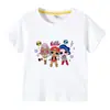 2023 roupas infantis transfronteiriças camiseta infantil de verão de manga curta meninos e meninas desenho animado camiseta básica bebê camiseta de meia manga top da moda