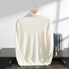Suéter de cachemira para hombre con cuello alto, 100% cachemira pura, nuevo suéter base de punto pullover de manga larga para otoño e invierno