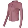 Top de fitness con cremallera completa ropa casual para correr yoga elástico ajustado adelgazante chaqueta transpirable secado rápido cuello alto manga larga