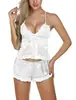 Roupa íntima sexy transfronteiriça europeia e americana sexy conjunto suspensórios pijama shorts camisola renda sexy tentação atacado