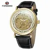 Reloj Mecánico Semiautomático Casual de Moda para Hombre Estilo Europeo y Americano Forsining Hueco Retro Romano