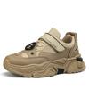 Otoño e Invierno cuero nuevos zapatos de hombre con cordones retro de suela gruesa zapatos chunky estilo coreano Velcro zapatos deportivos de estudiante
